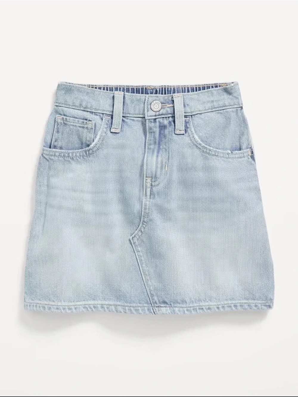 Light Wash Denim Mini Skirt - girls